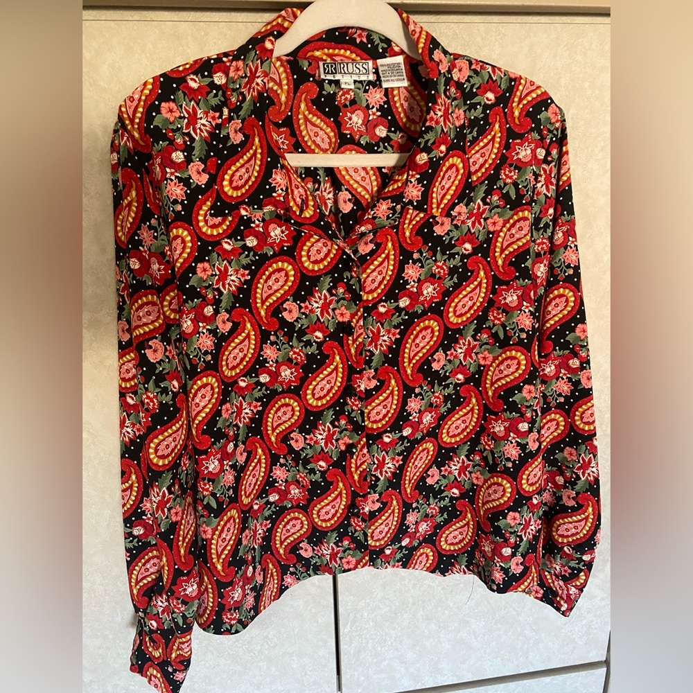 RUSS PETITE 2pc skirt, long sleeve blouse